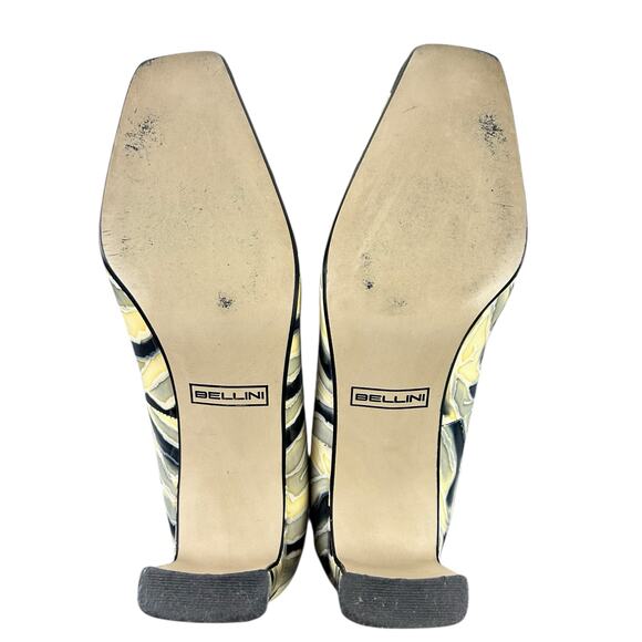 Bellini Margie Pumps Women Size 9M Cream Black Gray Patent Leather Classic Heels - Picture 7 of 11